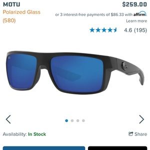 Costa MOTU MTU 111 polarized 580 lens sunglasses